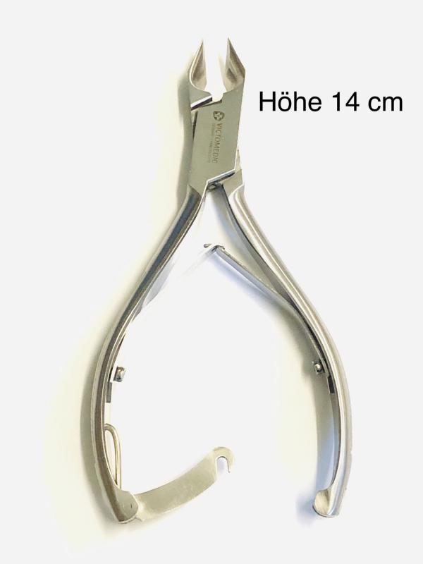 Nagelzange Klassik 14 cm mit gebogene Schneidefläche und Verschluss
